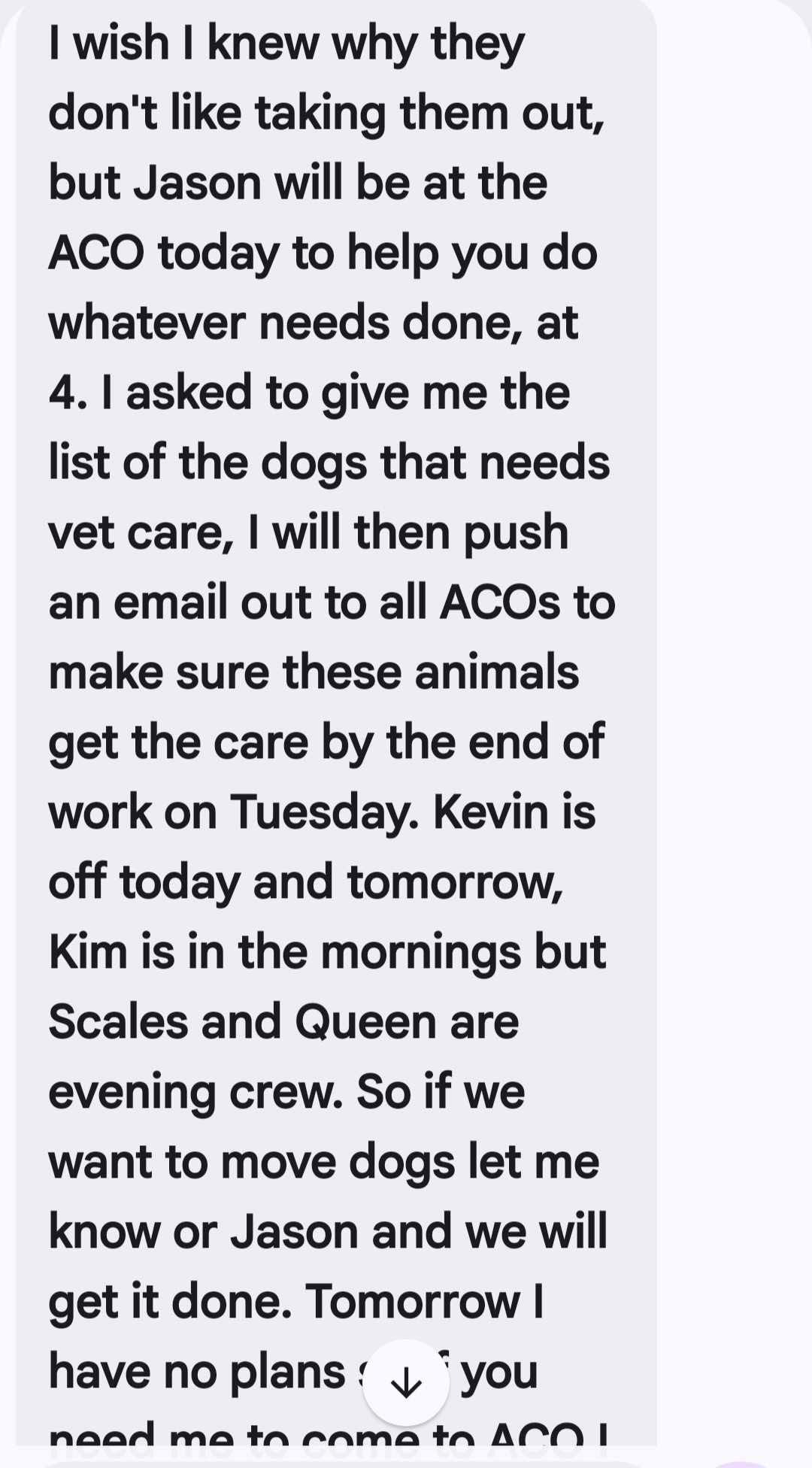 Off-site facility dog