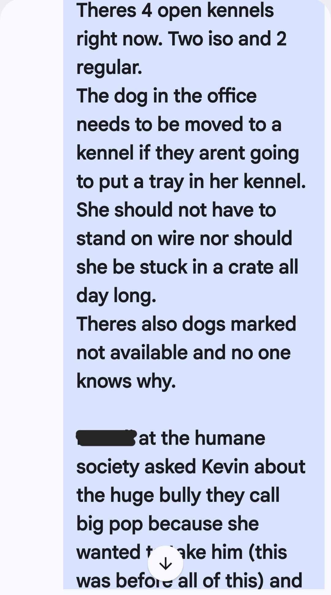 Off-site facility dog